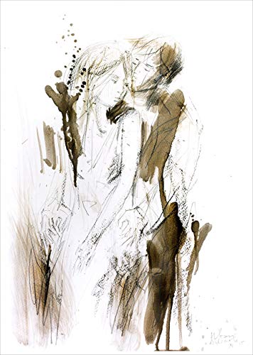 356x500 Couple Drawing, Giclee Art Print, Man And Woman - Woman And Man Drawing