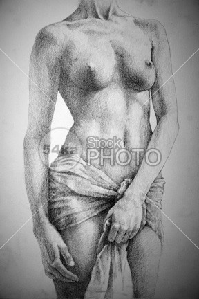 288x432 Female Pencil Drawing - Woman Body Drawing