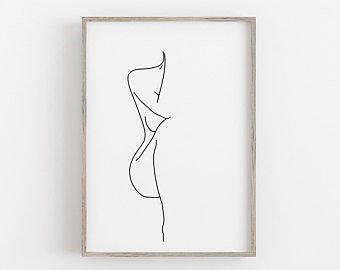340x270 Female Body Drawing Etsy - Woman Body Drawing