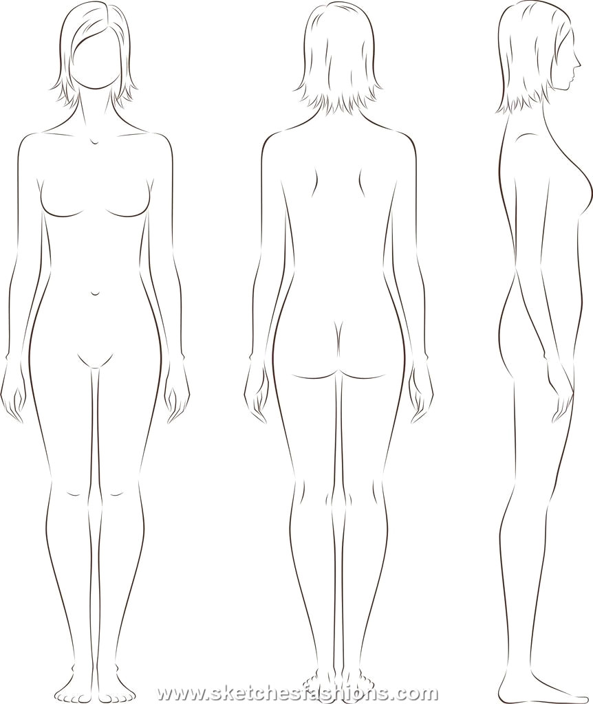 862x1024 body template woman - Woman Body Drawing Template