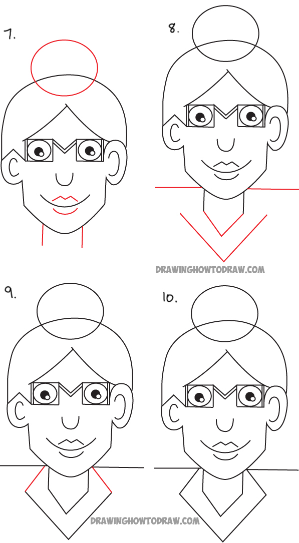 597x1085 how to draw a cartoon woman from the word woman - Woman Cartoon Drawing