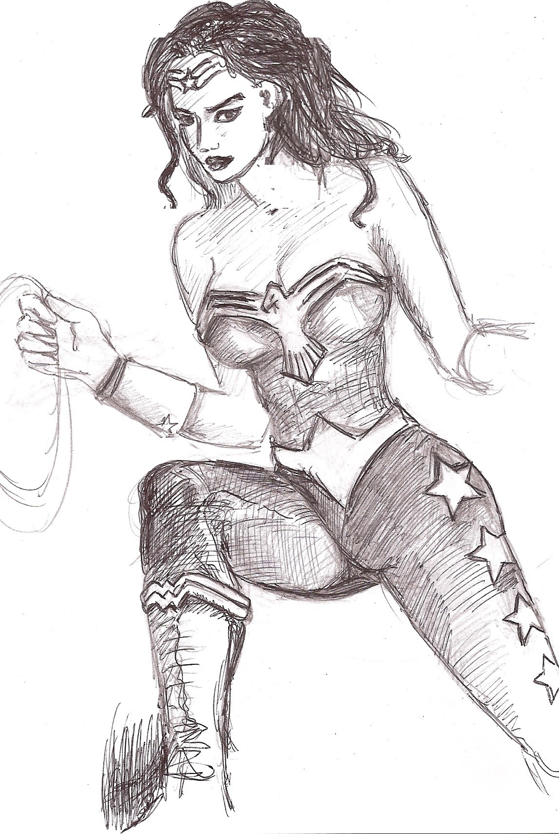 1147x1710 Cartoon Drawing Images Wonder Woman Hd Wallpaper And Background - Woman Cartoon Drawing