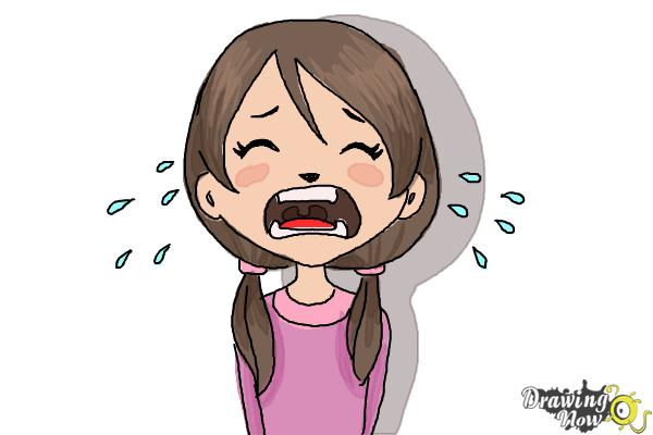 600x400 How To Draw A Girl Crying - Woman Crying Drawing