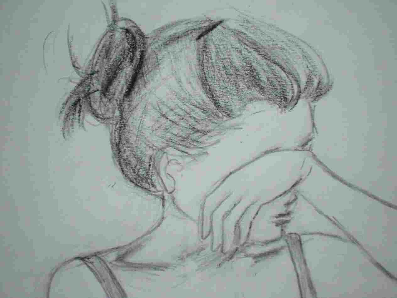1264x948 Sketch Face Sad Pencil Result For Sad Woman Crying Painting Artist - Woman Crying Drawing