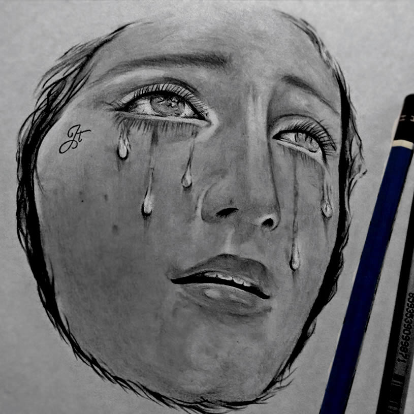 815x815 Girl Crying Drawing Easy - Woman Crying Drawing