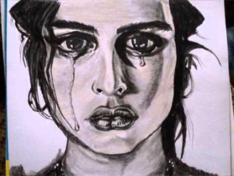 480x360 emotional charcoal drawing of a crying girl - Woman Crying Drawing