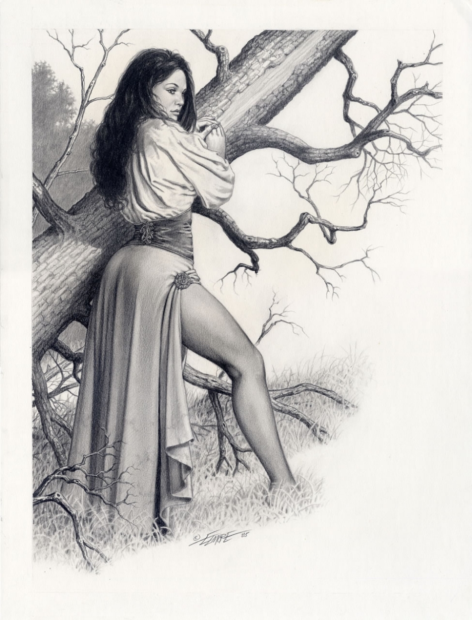 952x1250 Larry Elmore Original Art - Woman Drawing Art