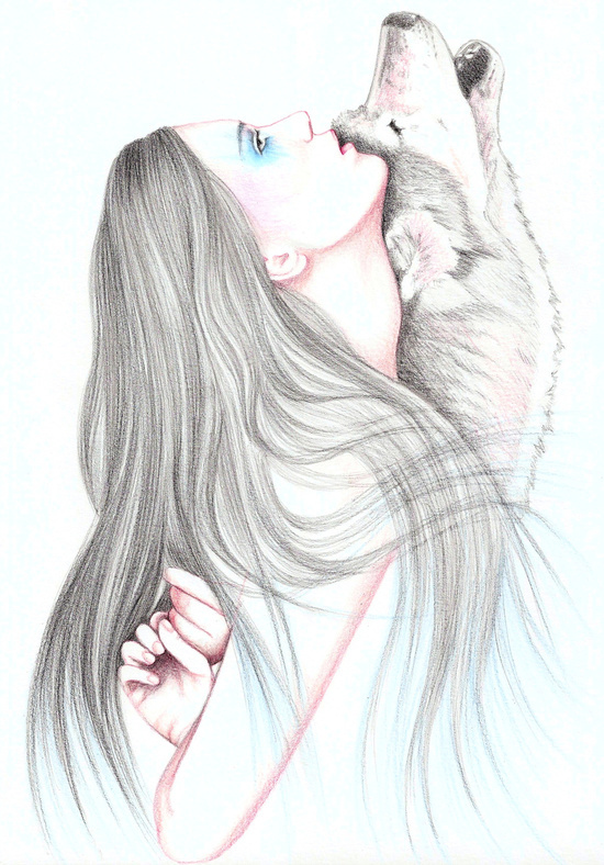 550x788 Wild Thing Art Print - Woman Drawing Art