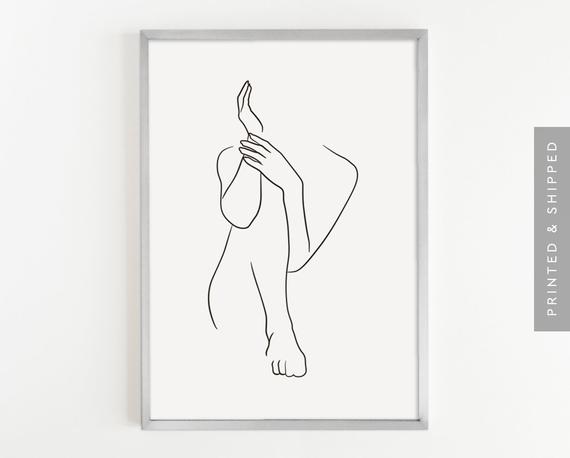 570x458 Woman Line Drawing Printed Art Female Fine Art Single Line Etsy - Woman Drawing Art