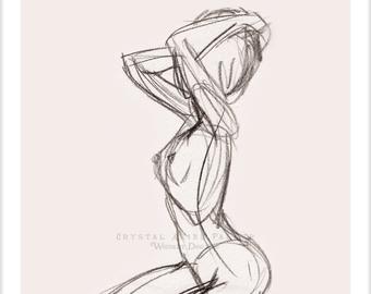 340x270 Charcoal Drawings Illustrations Etsy - Woman Drawing Art