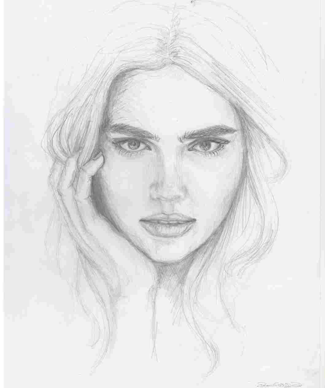 1059x1264 Sketch Indian Women Face Pencil Sketch Traditional Rhcom - Woman Drawing Face