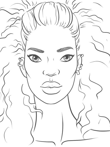 450x600 drawing african features i draw fashion - Woman Drawing Face