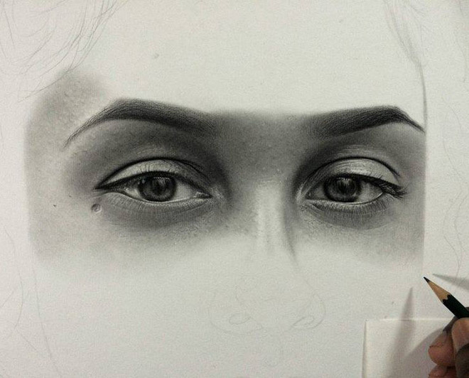 660x532 Woman Eyes Pencil Drawing - Woman Eyes Drawing