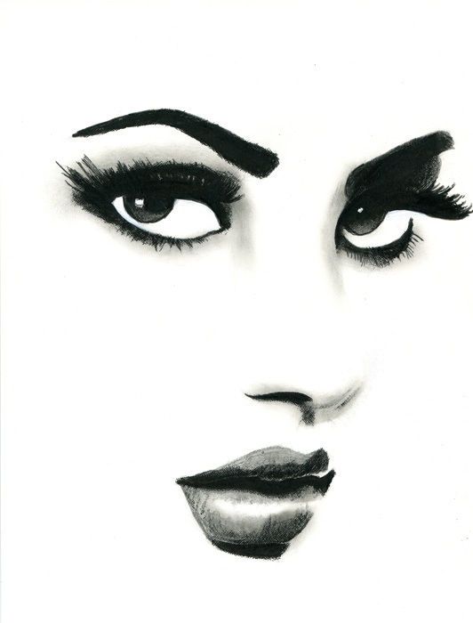 532x700 Drawing Female Eyes - Woman Eyes Drawing