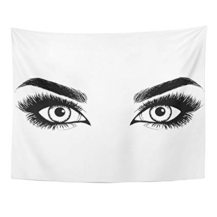 425x425 tompop tapestry blue woman beautiful women eyes make - Woman Eyes Drawing