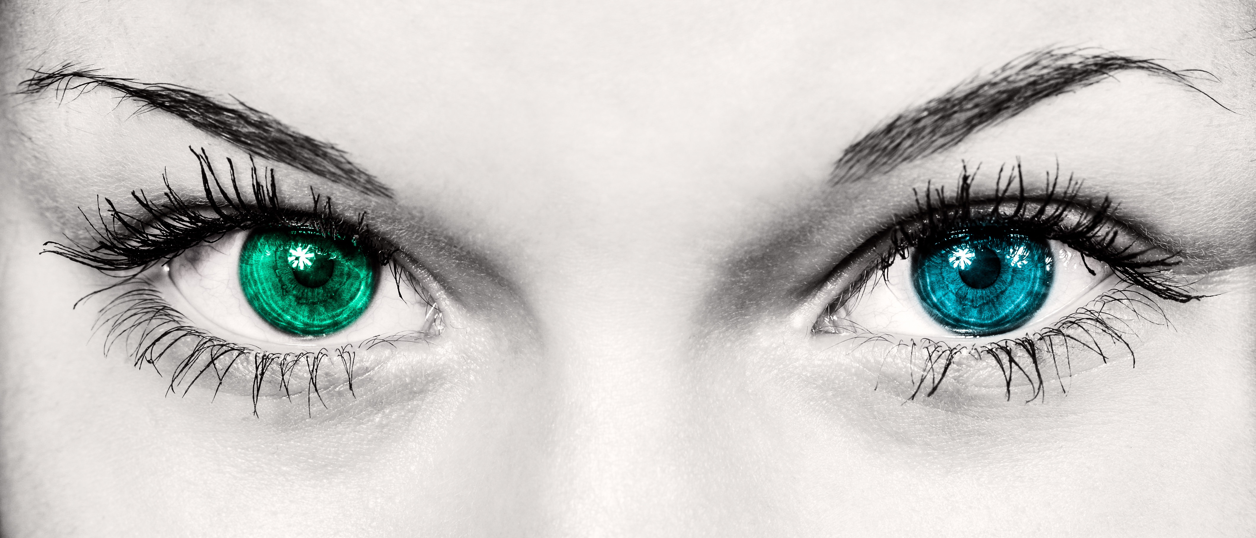 4240x1817 free images black and white, woman, view, fashion, blue, eyebrow - Woman Eyes Drawing