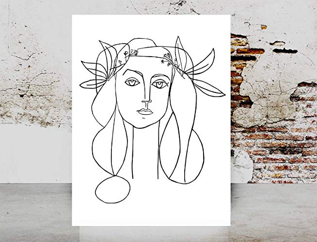 654x500 Fashion Wall Art Print - Woman Face Drawing