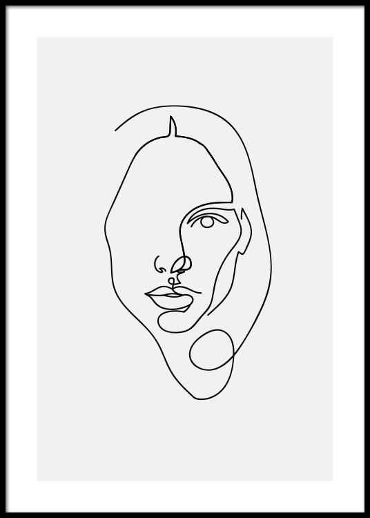 Woman Face Line Drawing at PaintingValley.com | Explore collection of