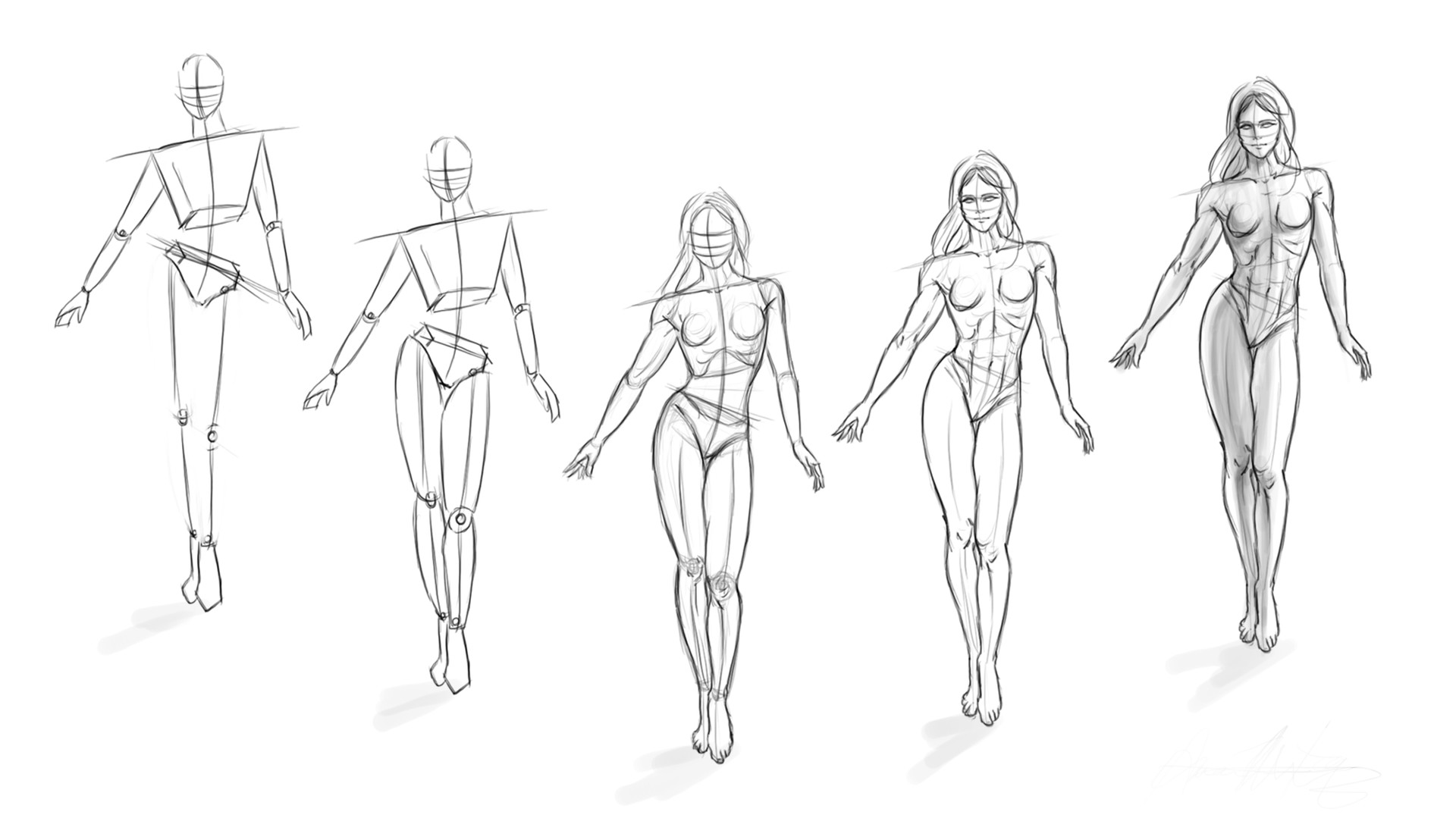 1920x1108 Artstation - Woman Figure Drawing