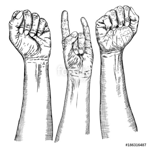 500x500 male and female hand sign set hand drawn man and woman wrist - Woman Hand Drawing