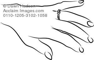 300x193 simple line drawing of a woman hand showing her engagement ring - Woman Hand Drawing