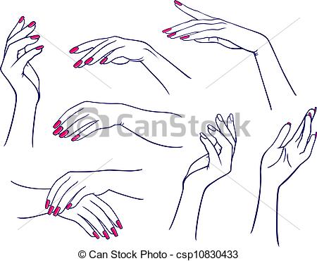450x371 woman's hands set woman's hand isolated on white background - Woman Hand Drawing