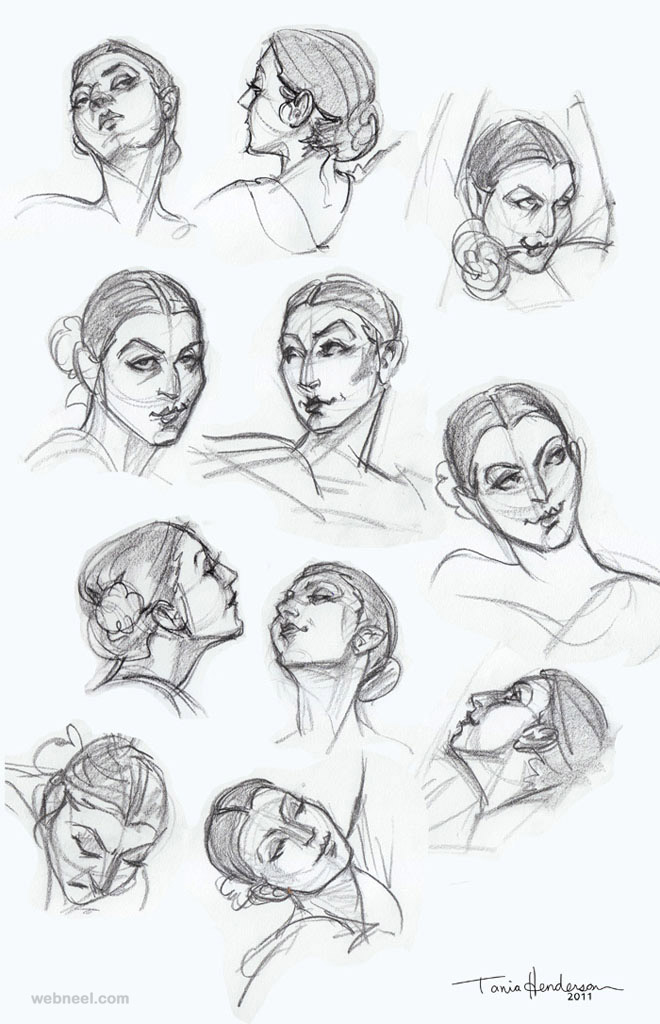660x1024 How To Draw A Face - Woman Head Drawing