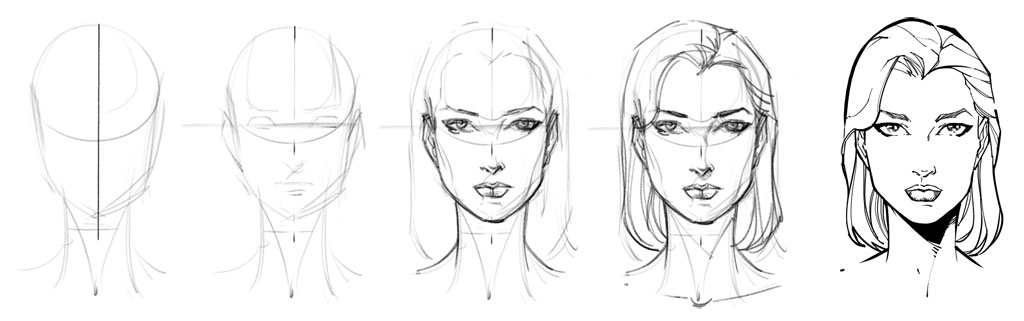 1024x321 How To Draw A Woman In Steps Ravenshare - Woman Head Drawing