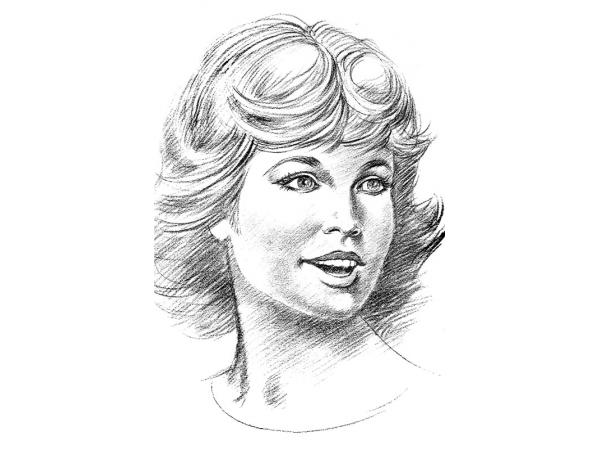 600x450 Lady Head Drawing Black Pencil - Woman Head Drawing