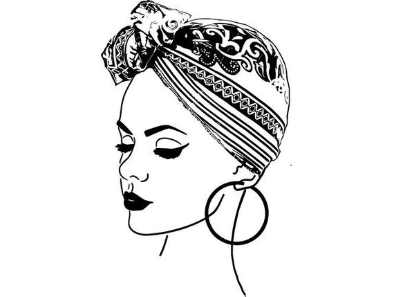 570x429 woman turban scarves head bands scarf wrap queen nubian etsy - Woman Head Drawing