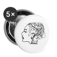 190x190 woman head drawing psychology small buttons spreadshirt - Woman Head Drawing