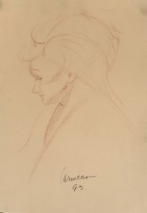 208x300 harry carmean drawing of woman's head with an emphasis - Woman Head Drawing