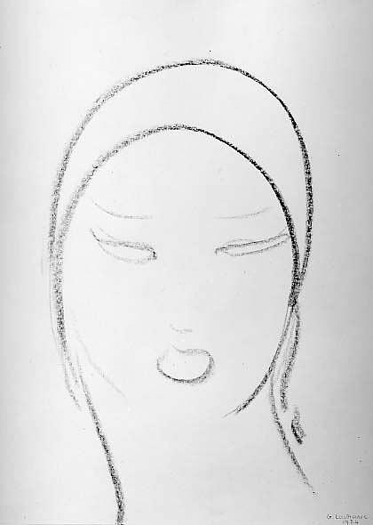 420x590 Head Of A Woman Drawing - Woman Head Drawing