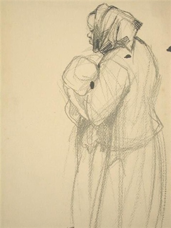 352x470 Old Woman Holding Baby Dbl Sided - Woman Holding Baby Drawing