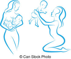 232x194 Photos Mom Holding Baby Drawing - Woman Holding Baby Drawing