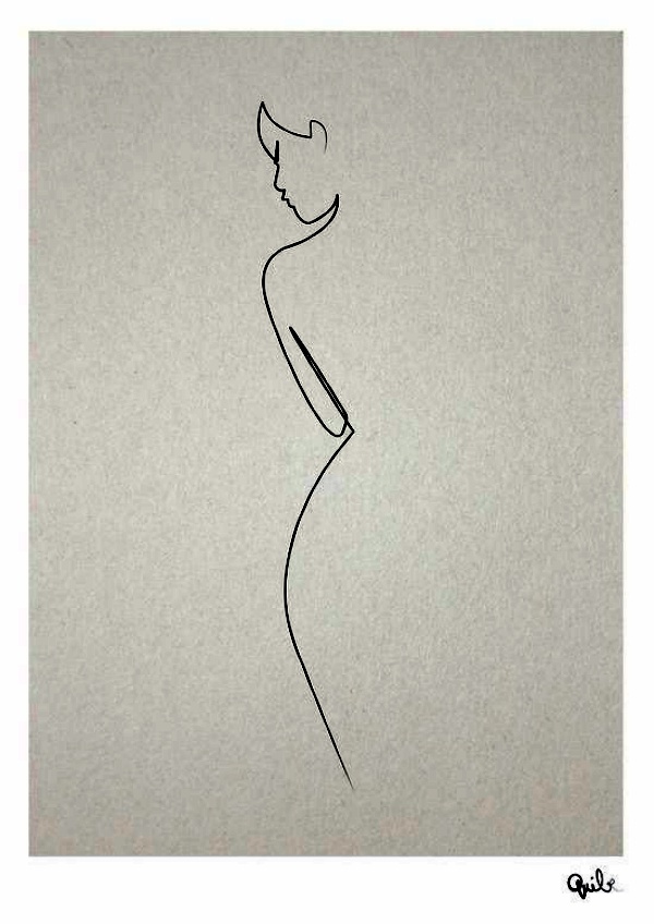 600x848 Best Examples Of Line Drawing Art - Woman Line Drawing