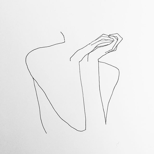 640x640 Woman Thinking' Line Drawing - Woman Line Drawing
