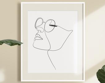 340x270 Line Drawing Etsy - Woman Outline Drawing