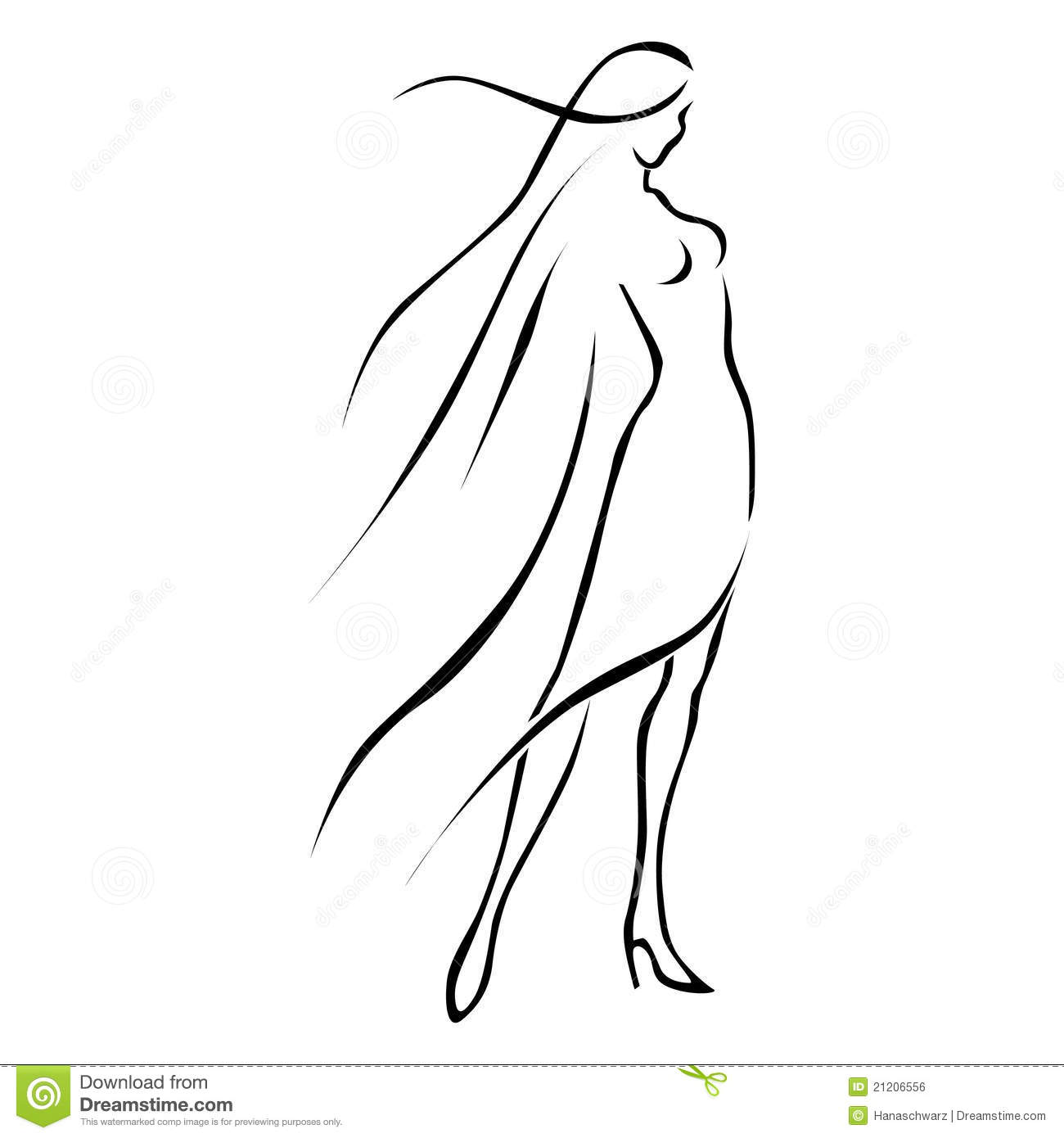 Woman Outline Drawing at PaintingValley.com | Explore collection of ...