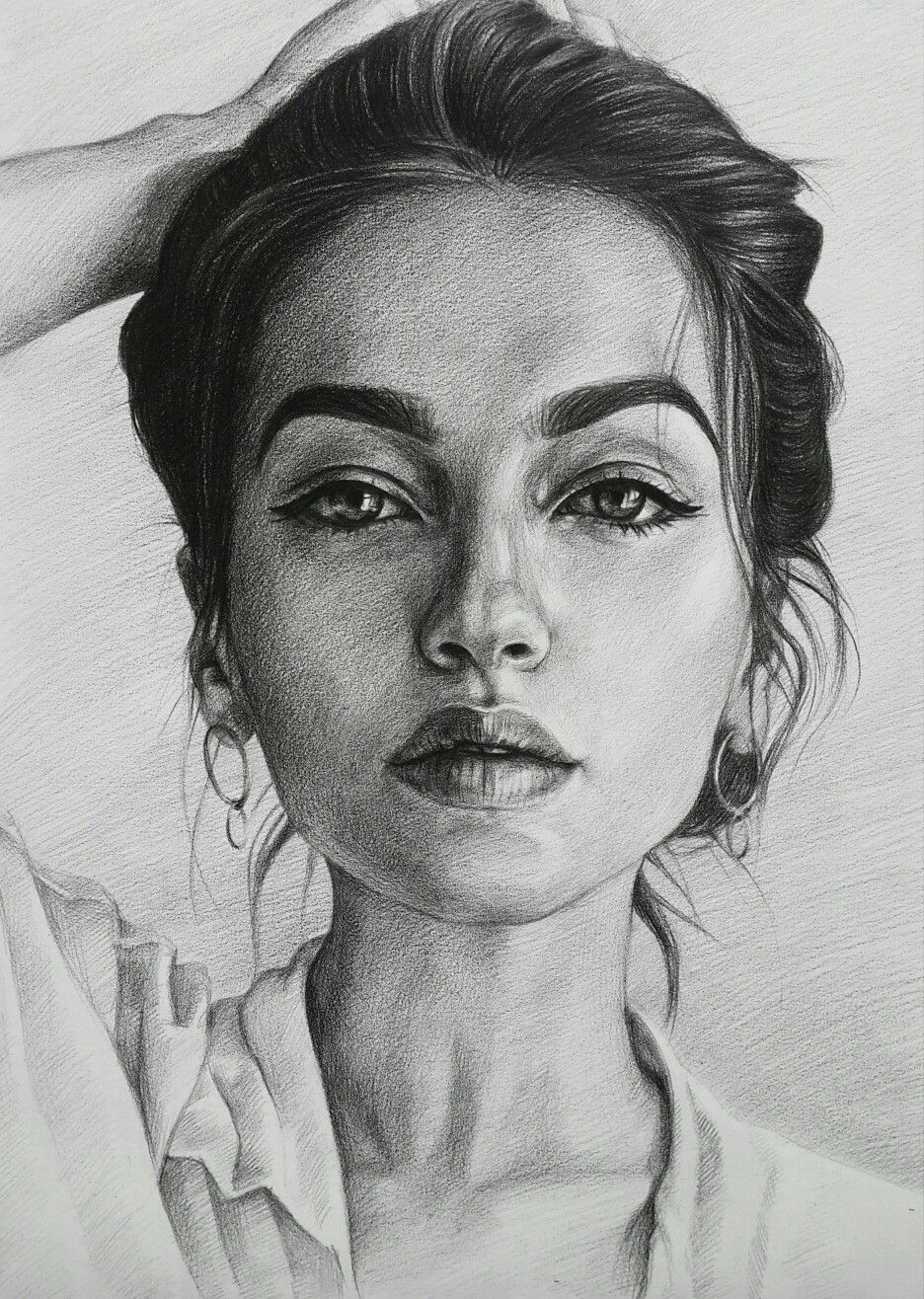 pencil sketch of woman