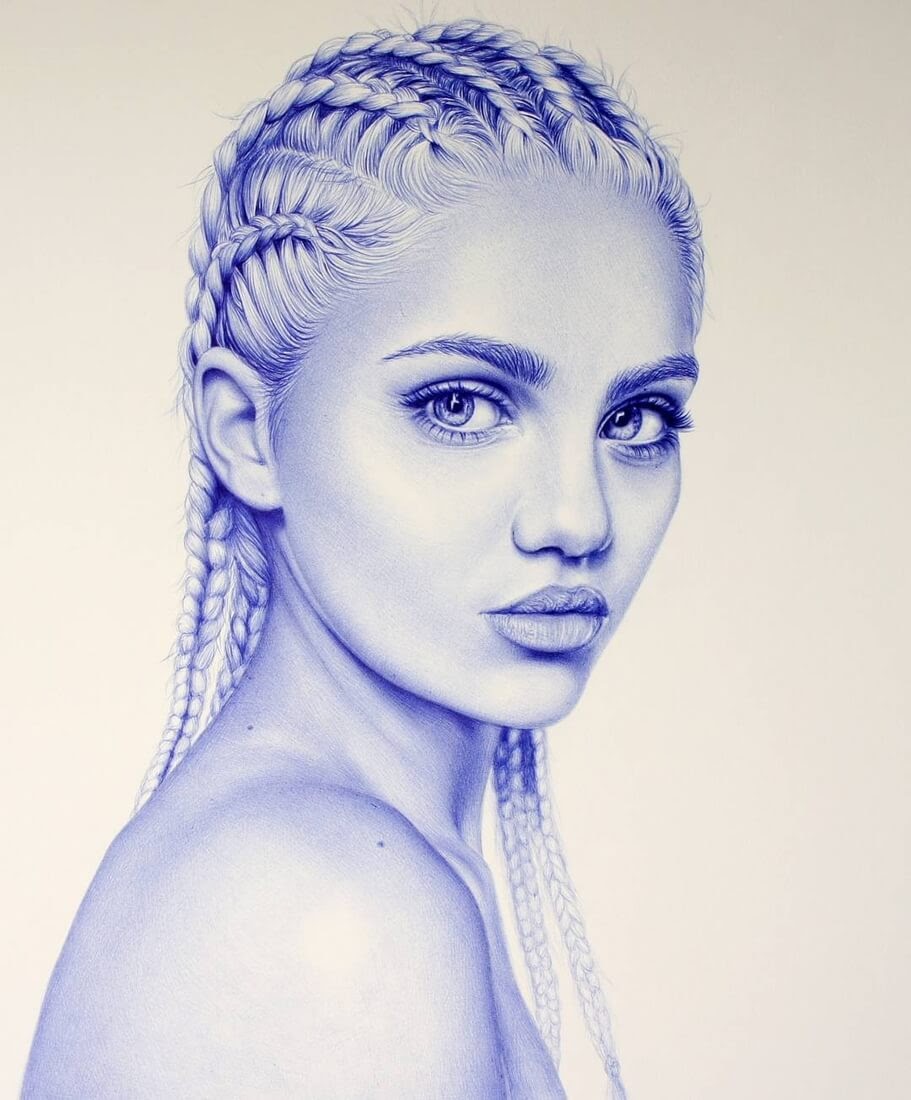 911x1100 Design Stack A Blog About Art, Design And Architecture Ballpoint - Woman Portrait Drawing