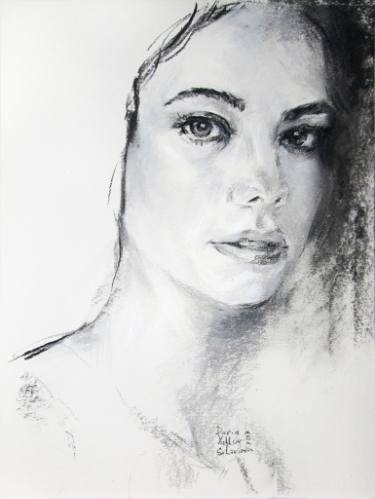 375x499 Ingrid Drawing - Woman Portrait Drawing