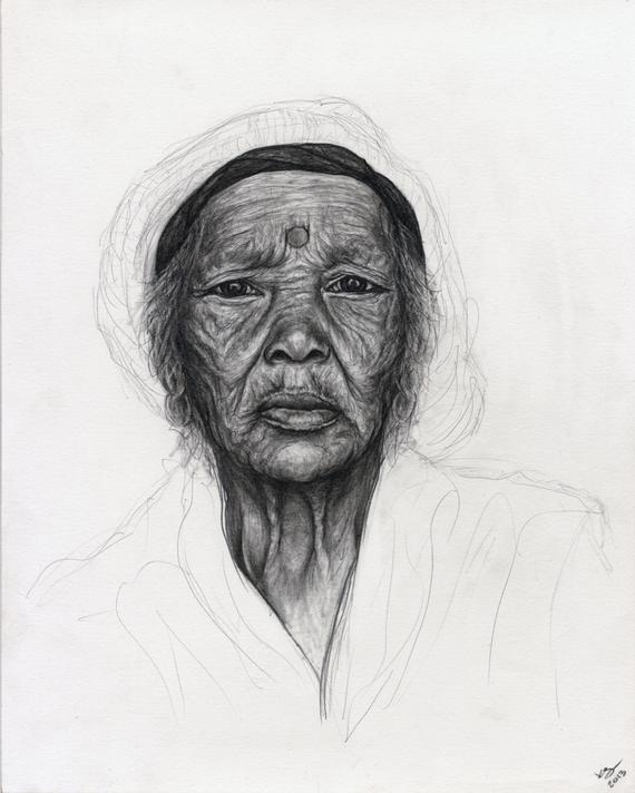 570x712 portrait drawing pencil old lady woman wrinkles etsy - Woman Portrait Drawing