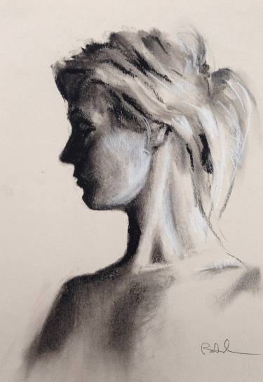 375x545 Figure Study Profile Drawing - Woman Profile Drawing