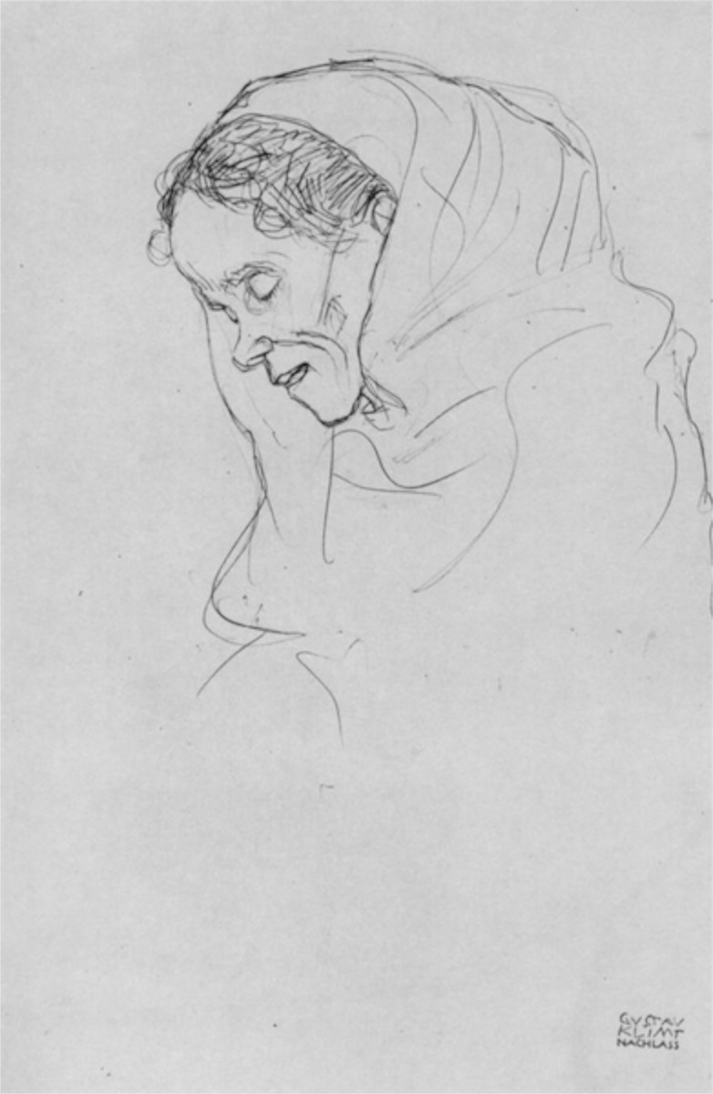 782x1200 Head Of An Old Woman In Profile - Woman Profile Drawing