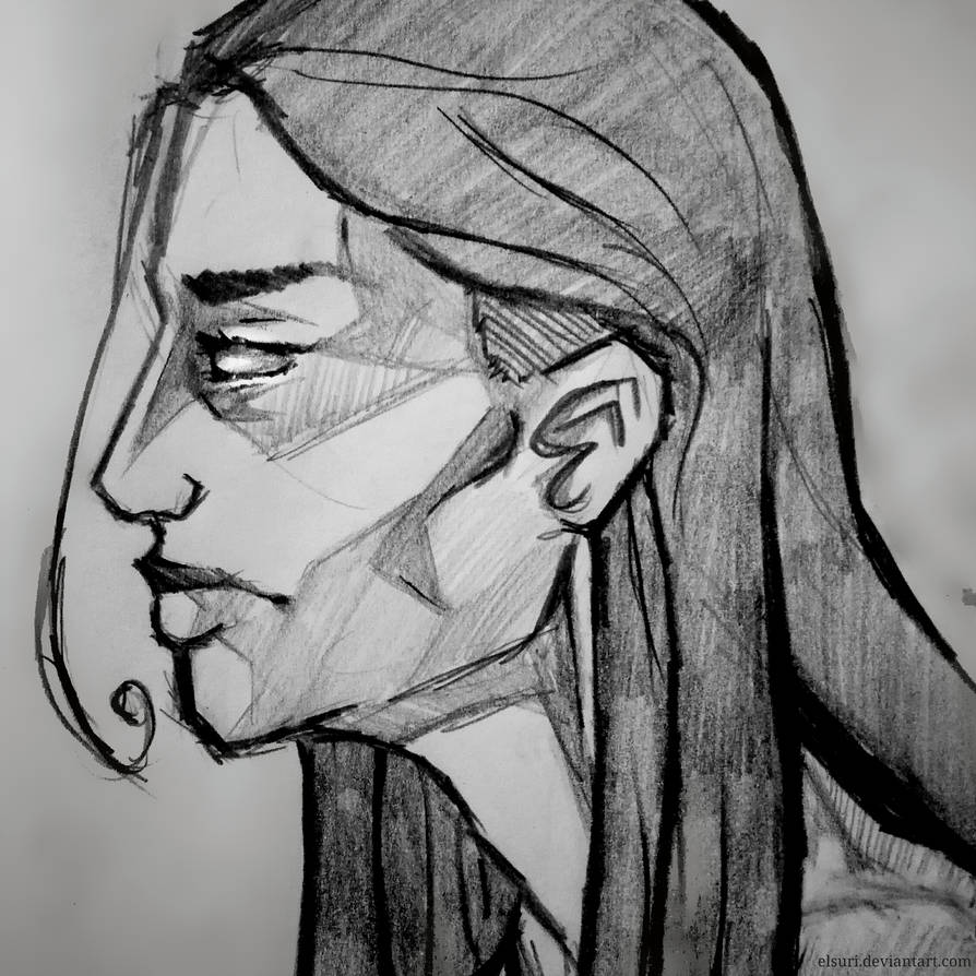 894x894 Woman Profile Drawing - Woman Profile Drawing