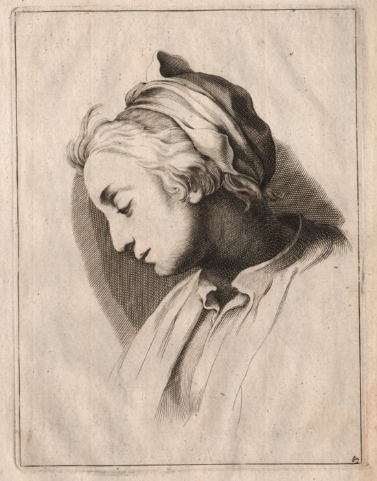 549x700 Abraham Bloemaert - Woman Profile Drawing