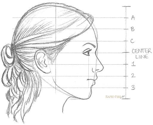 514x421 How To Draw A Female Face - Woman Side Profile Drawing