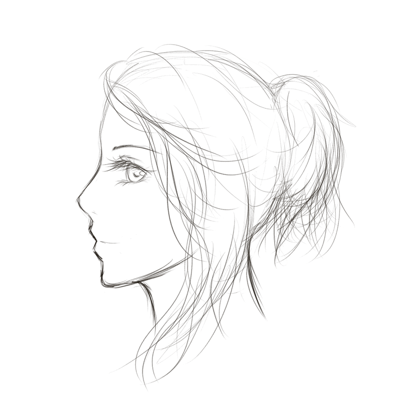 800x812 Side Profile Face Drawing - Woman Side Profile Drawing