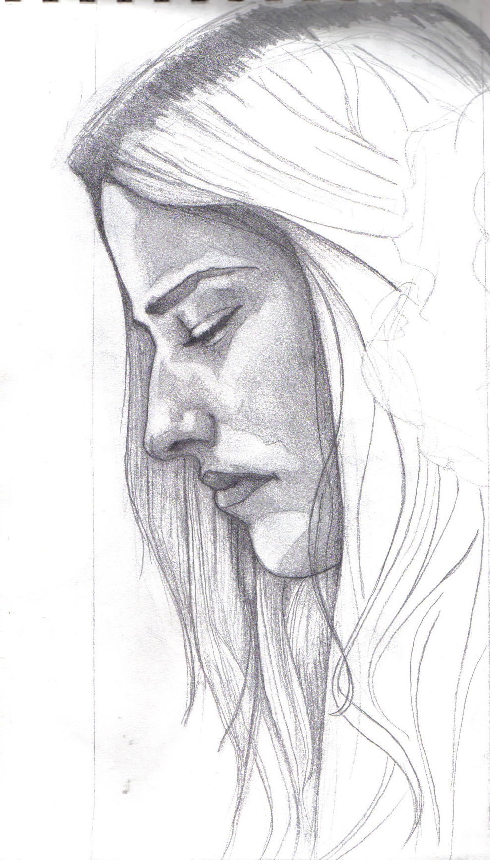 988x1733 Woman Face Profile Drawing - Woman Side Profile Drawing